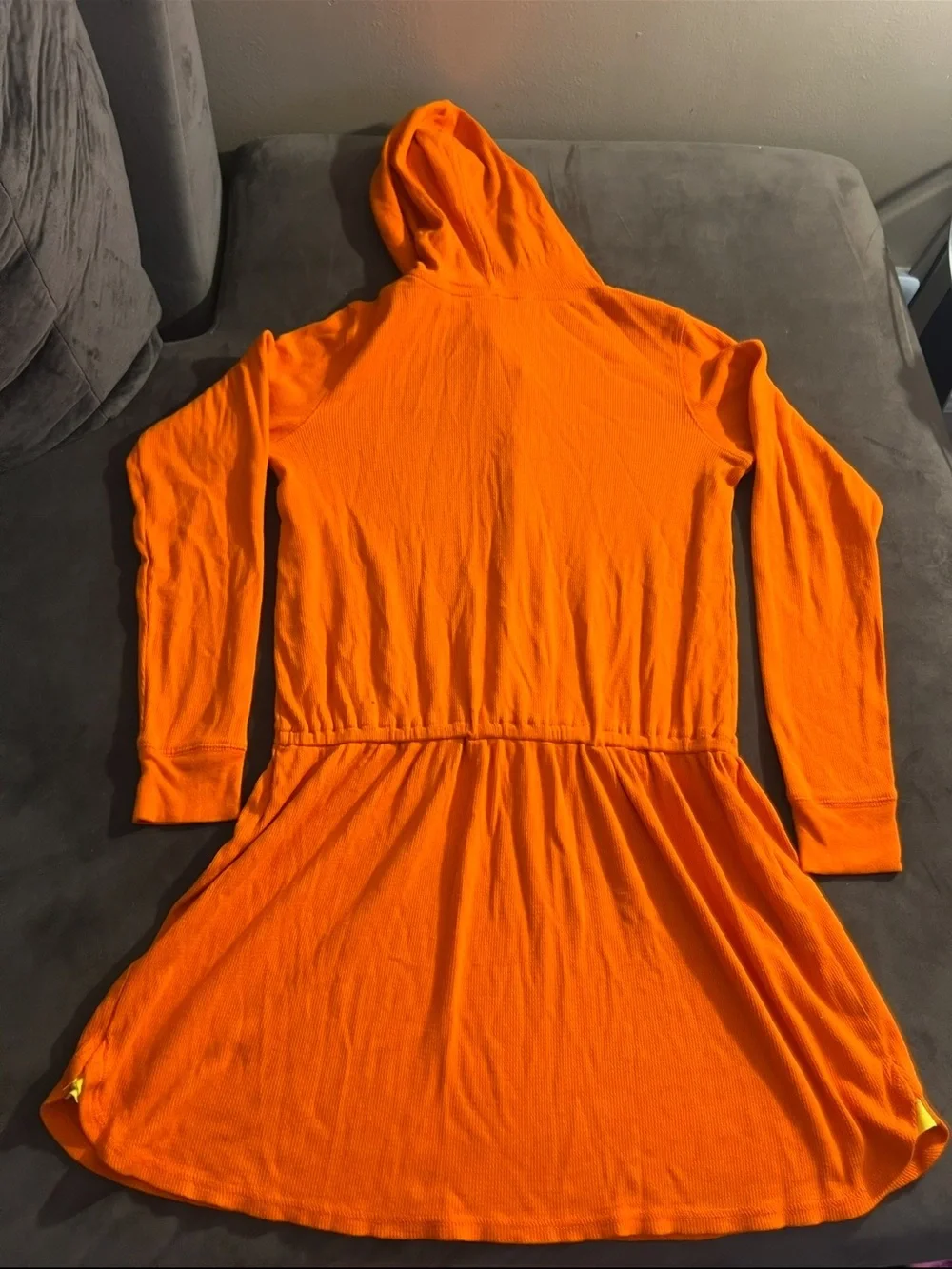 Ralph Lauren Orange Long-Sleeve Hooded Drawstring Dress